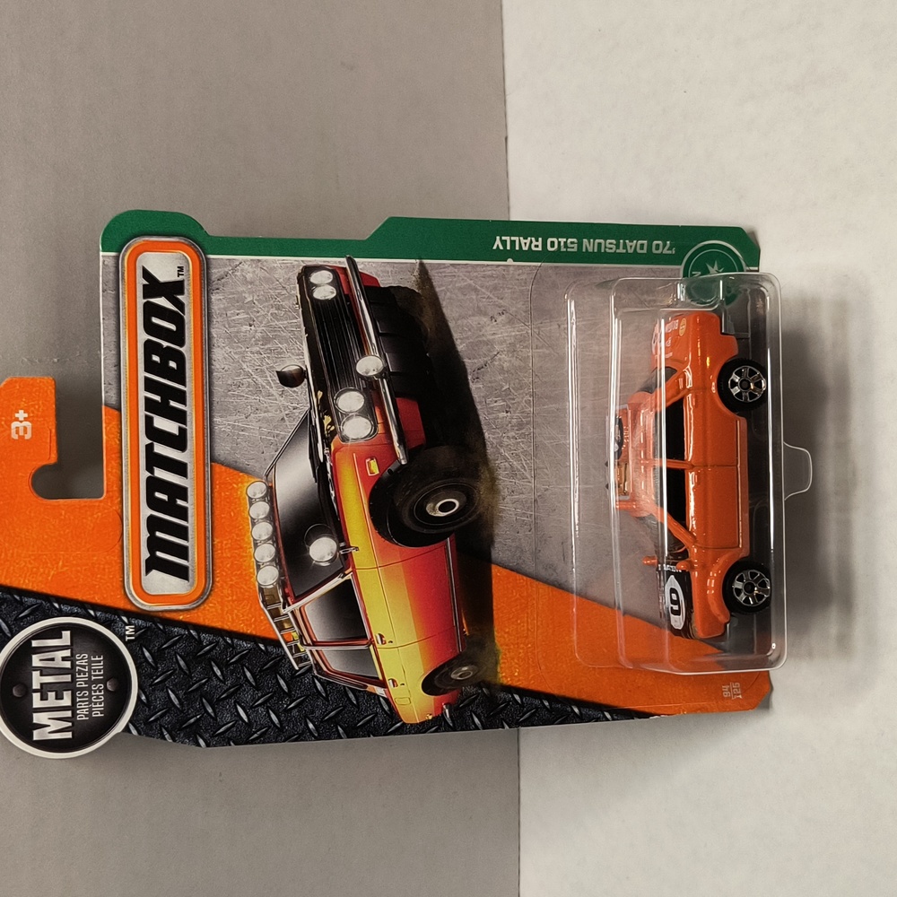 D11 MATCHBOX 1970 DATSUN 510 RALLY with shipping protector orange